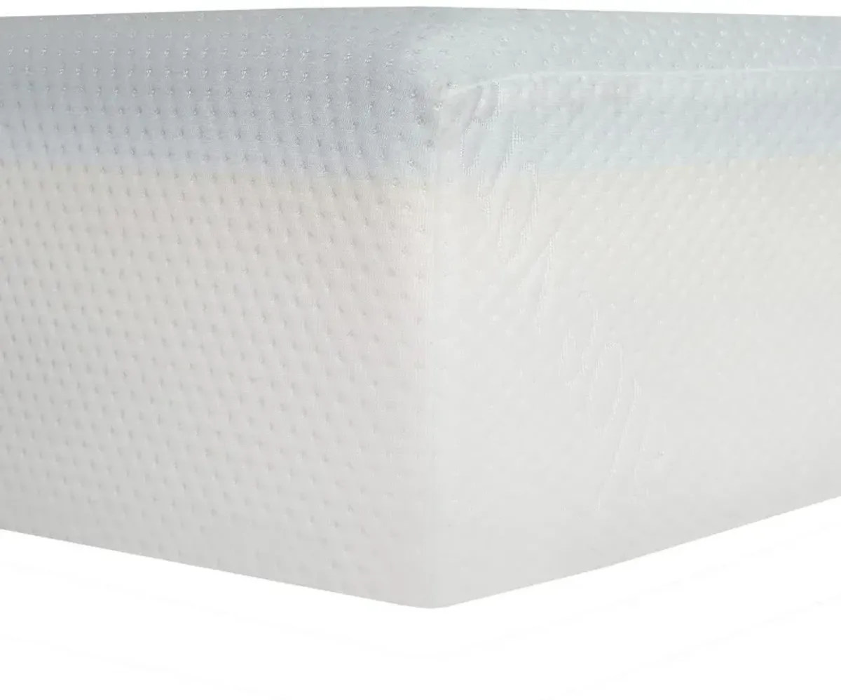 Que 6 Inch Full Size Memory Foam Mattress, Gel Infused, Fabric Upholstery - Benzara