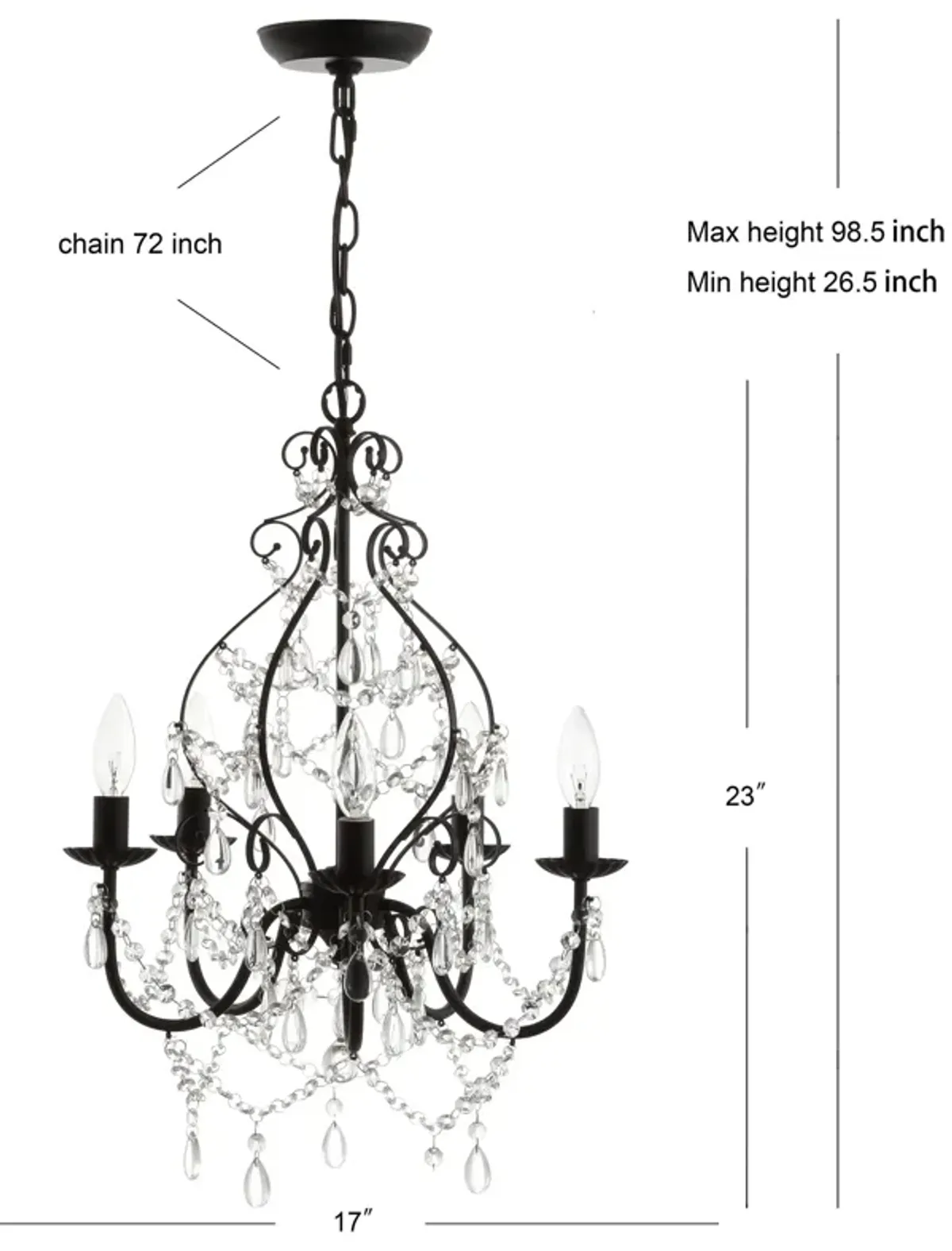 Maura Crystal/Metal LED Chandelier