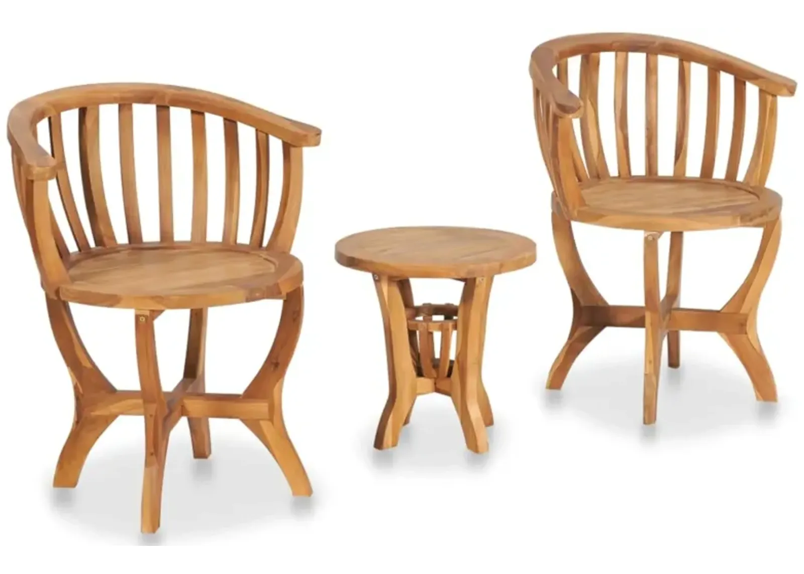 vidaXL 3 Piece Garden Bistro Set Solid Teak Wood