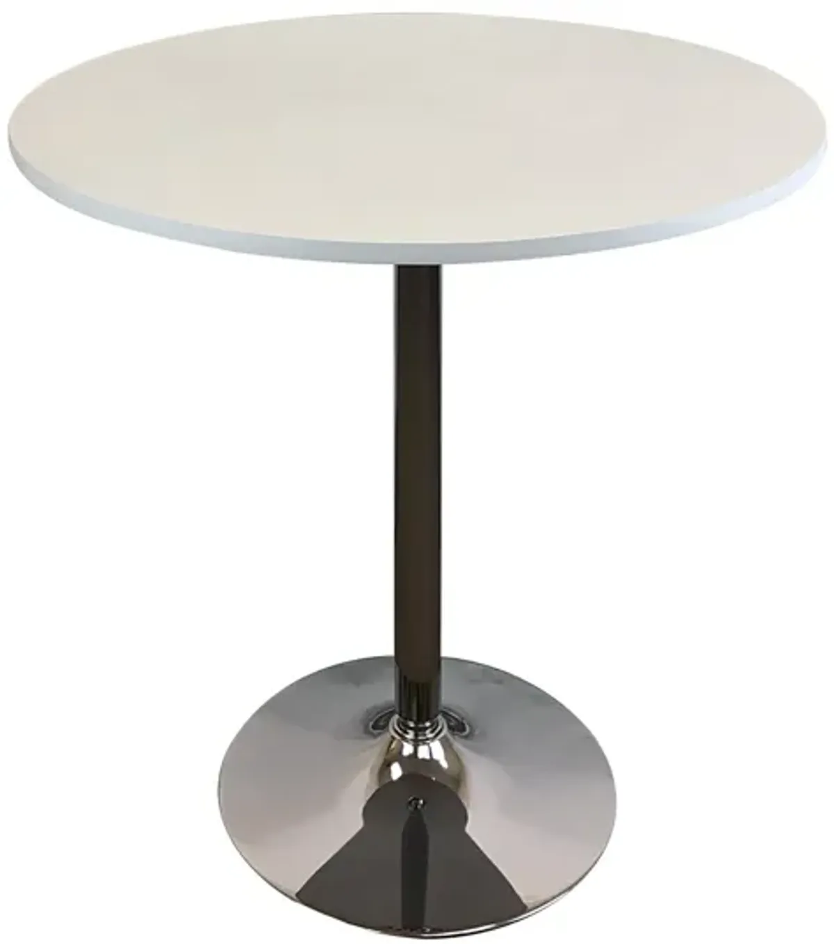 Round Wood Top Dining Table with Chrome Base