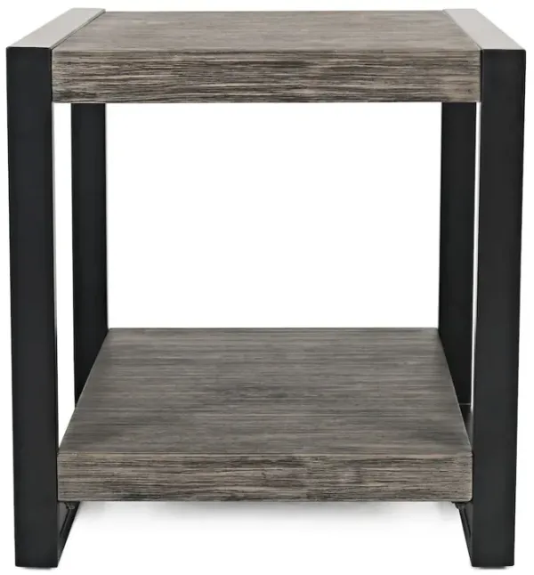 Jofran Pinnacle Modern Loft Iron and Wood Grey End Table