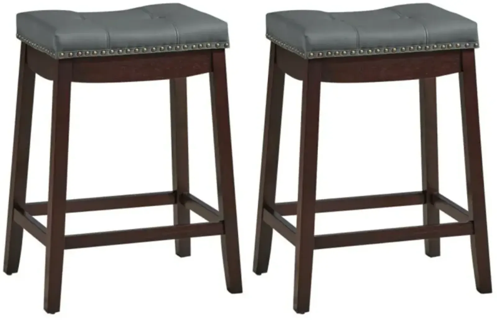 Hivvago Set of 2 24-Inch Height Backless Counter Stool with Footrest