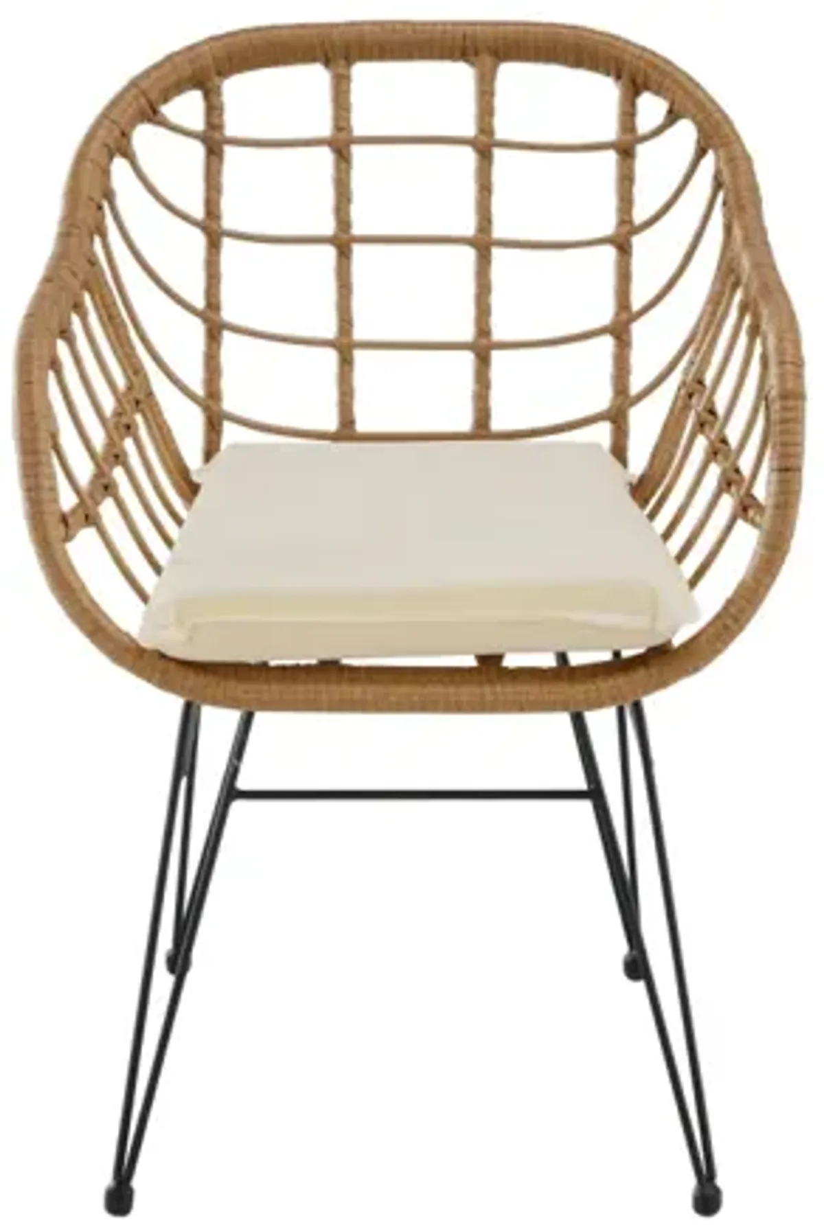 3-Piece Patio Conversation Set with 2 Wicker Chairs