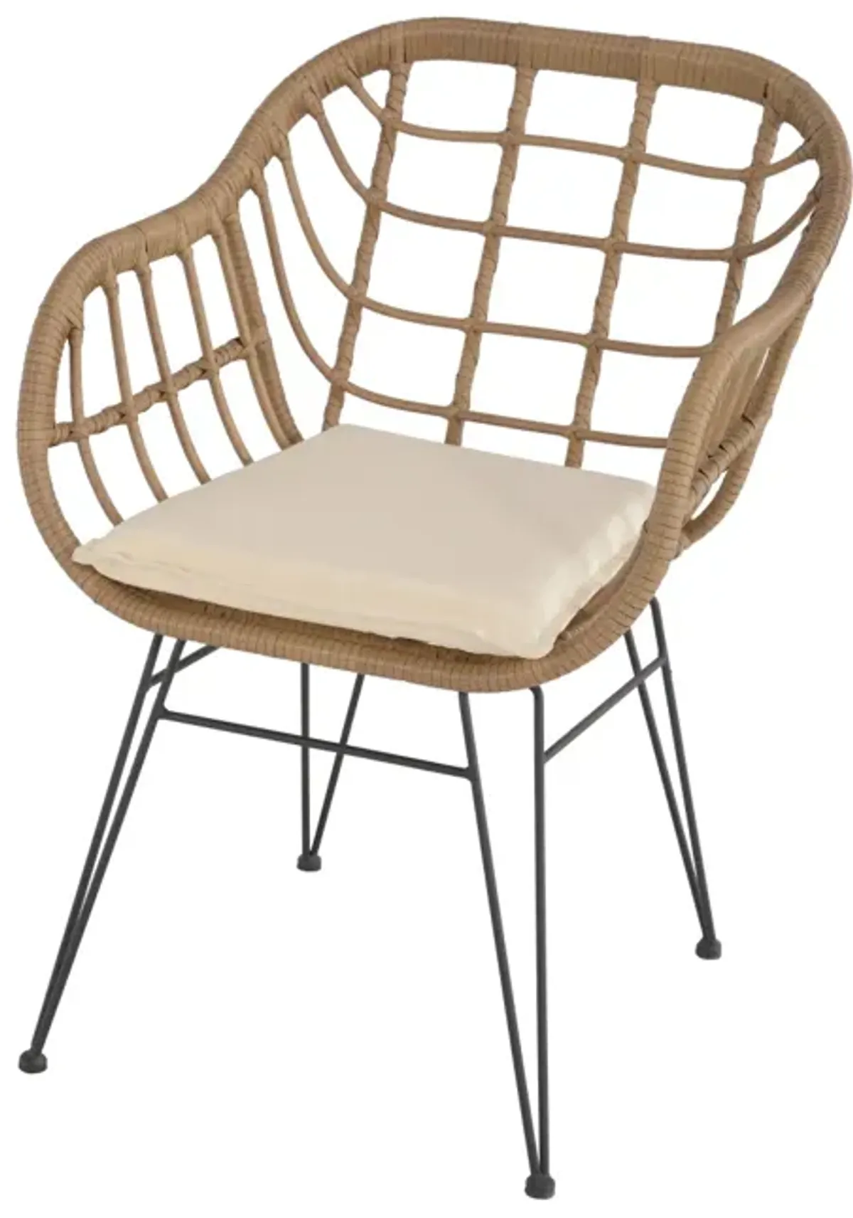 3-Piece Patio Conversation Set with 2 Wicker Chairs