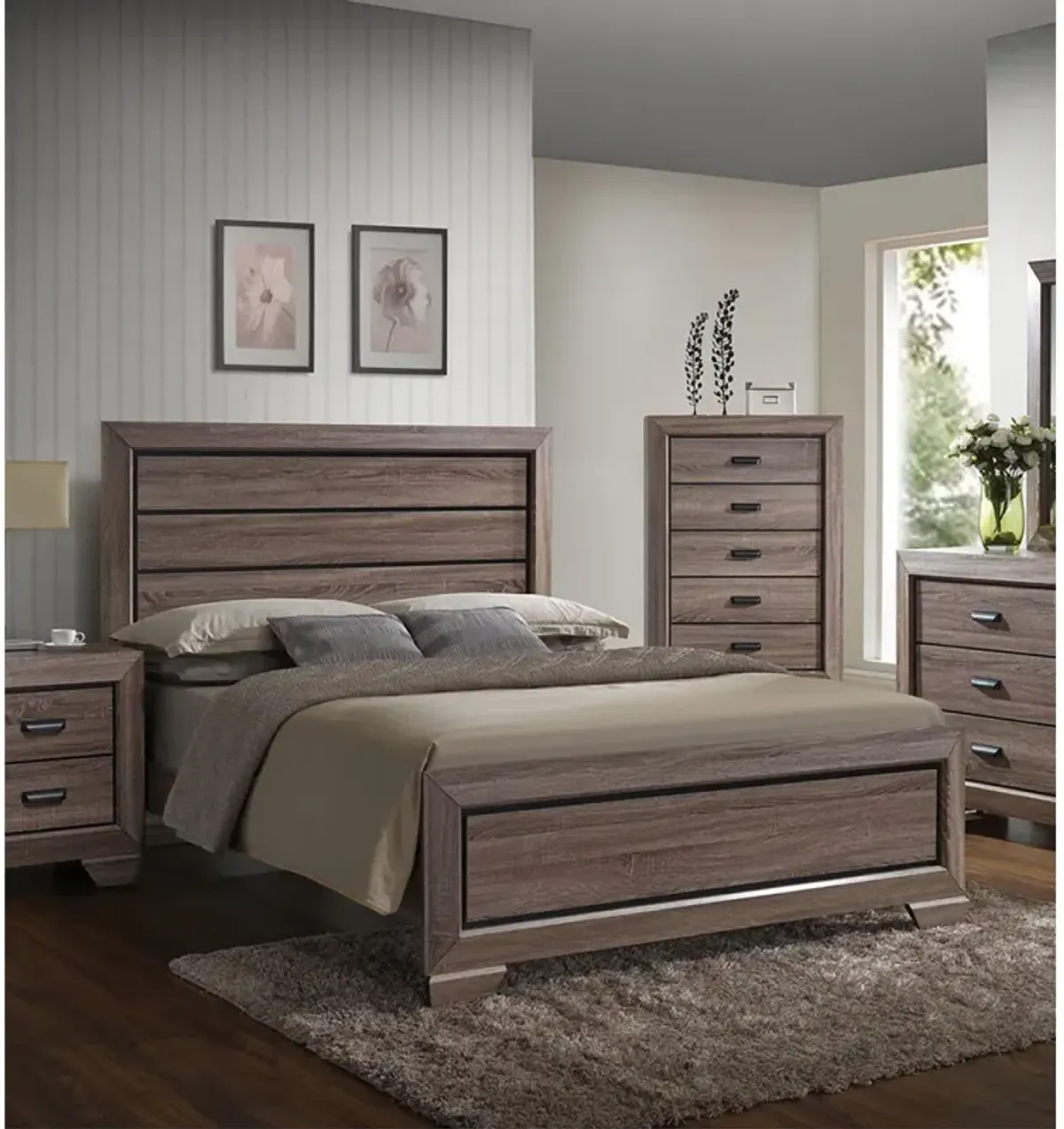 Lyndon Queen Bed In Weathered Finish