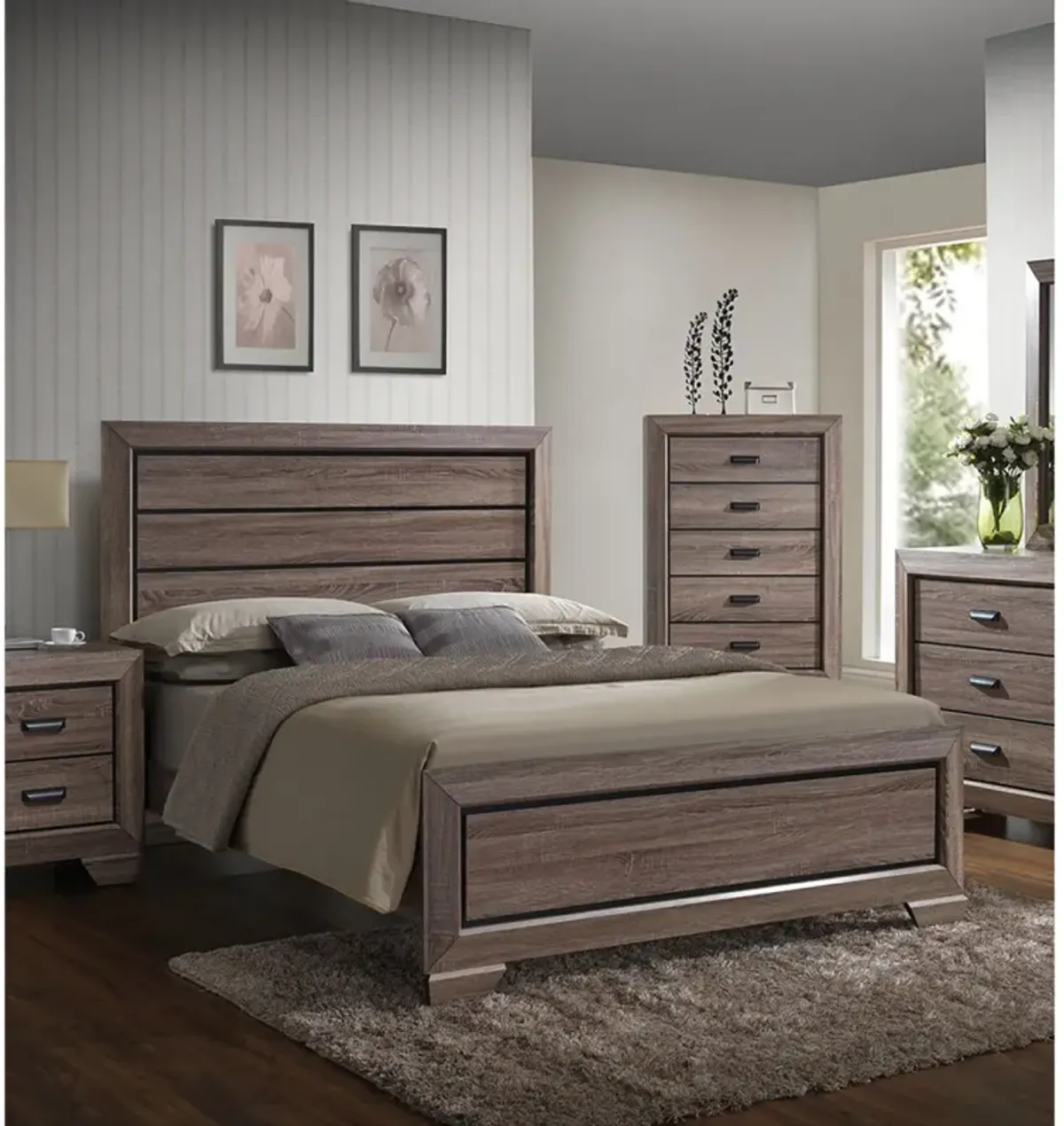 Lyndon Queen Bed In Weathered Finish