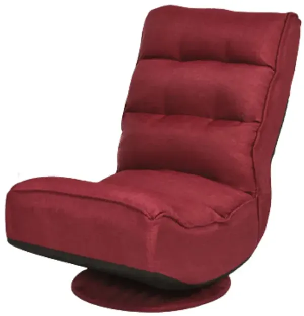 360-Degree Swivel Folding Floor Gaming Chair with Adjustable Backrest