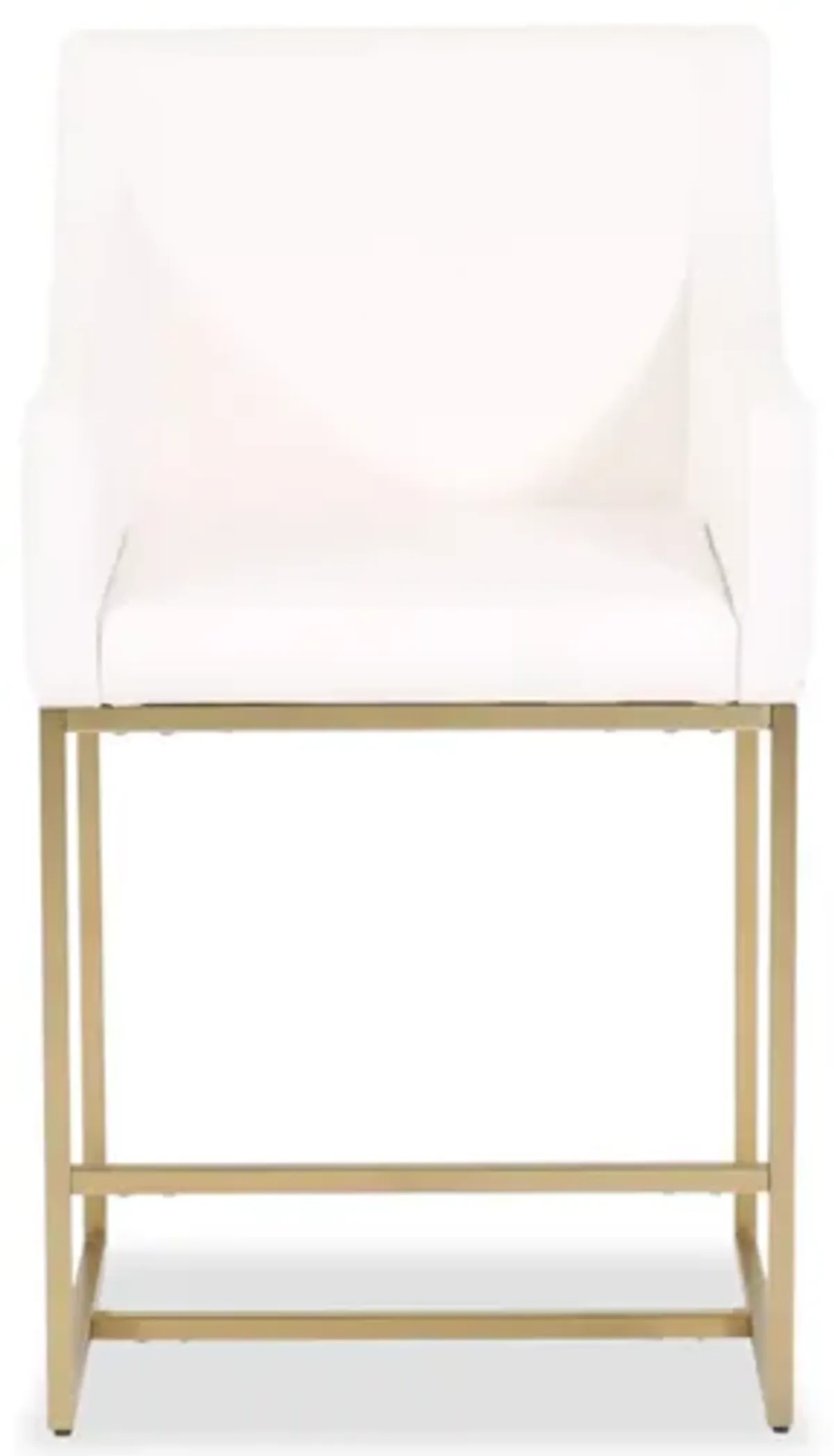 24” Modern Curved Arm Counter Stool in White