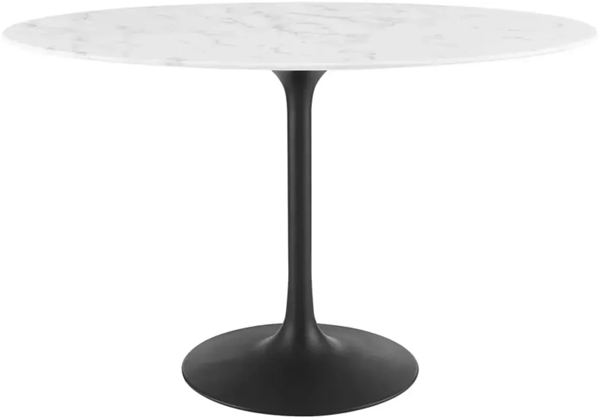Modway - Lippa 48" Oval Artificial Marble Dining Table Black White