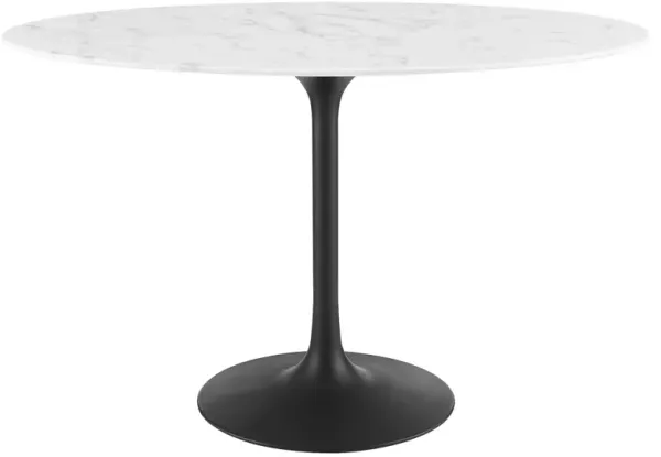 Modway - Lippa 48" Oval Artificial Marble Dining Table Black White