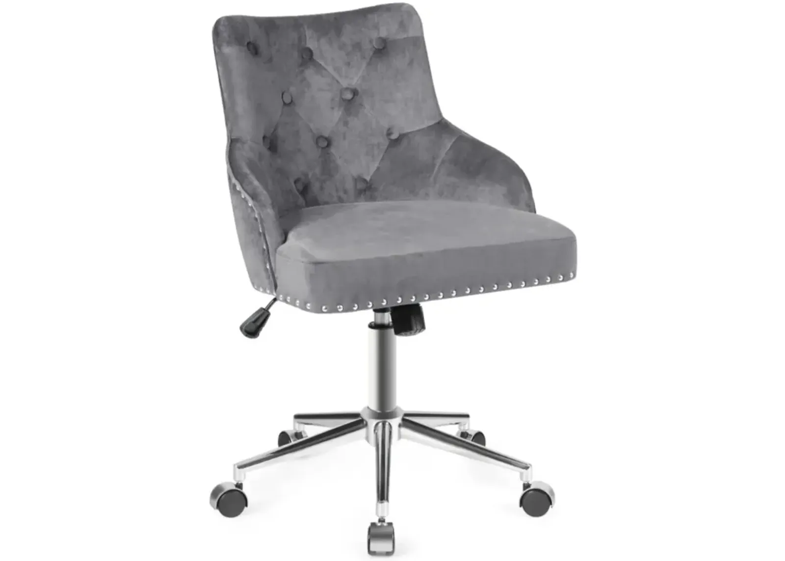 Hivvago Tufted Upholstered Swivel Computer Desk Chair with Nailed Tri