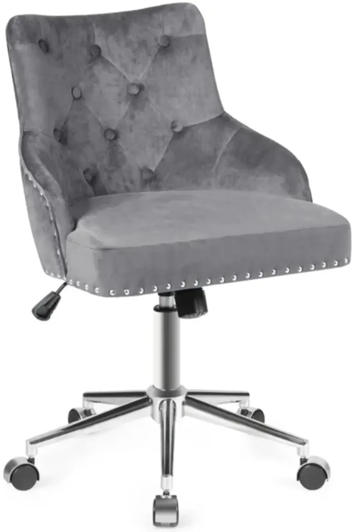 Hivvago Tufted Upholstered Swivel Computer Desk Chair with Nailed Tri