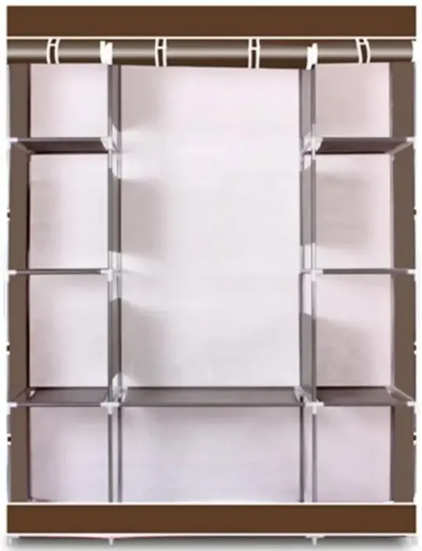 Portable 4-Layer Non-Woven Fabric Wardrobe with 10 Storage Compartments