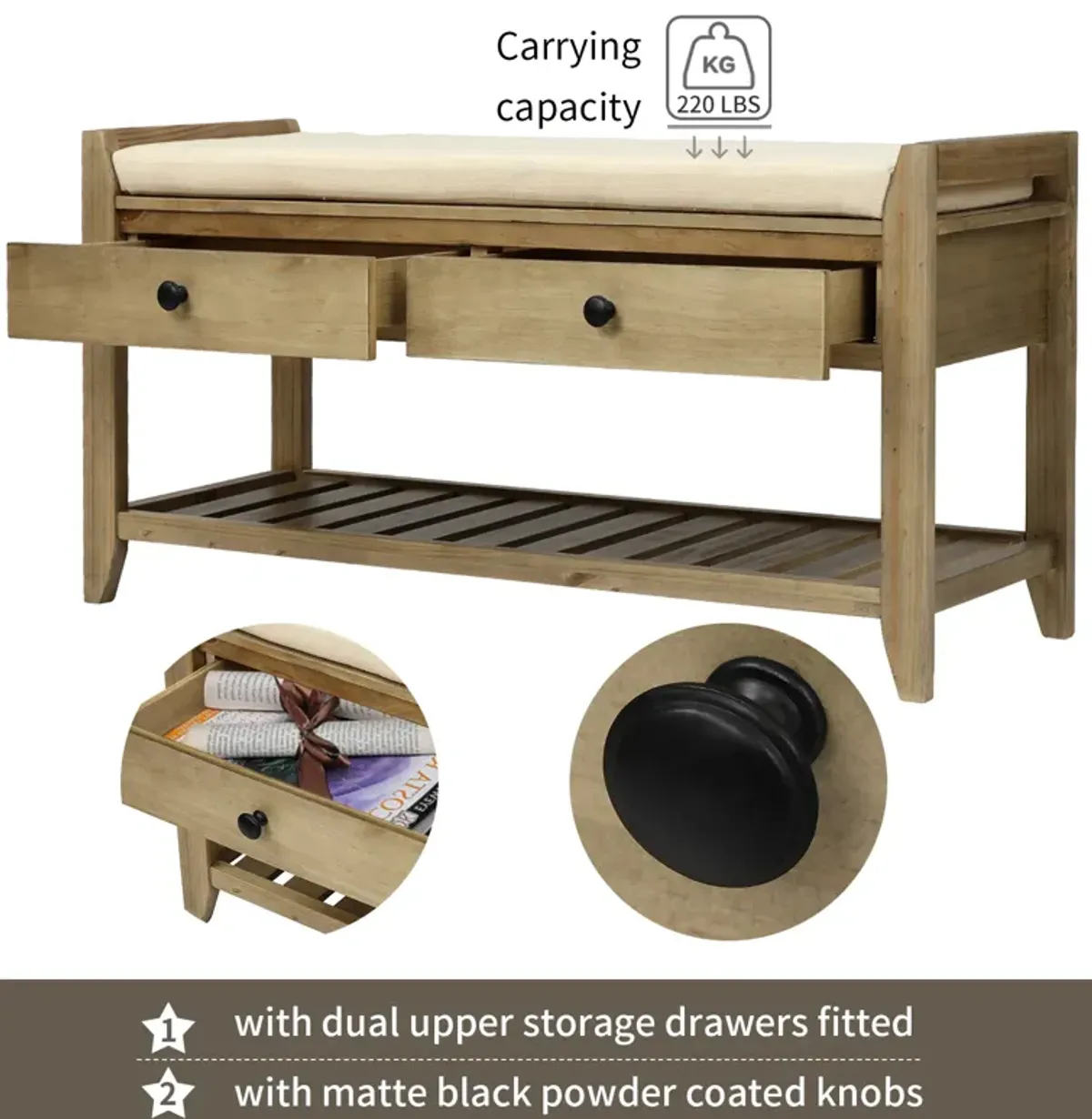 Merax Multipurpose Entryway Storage Bench