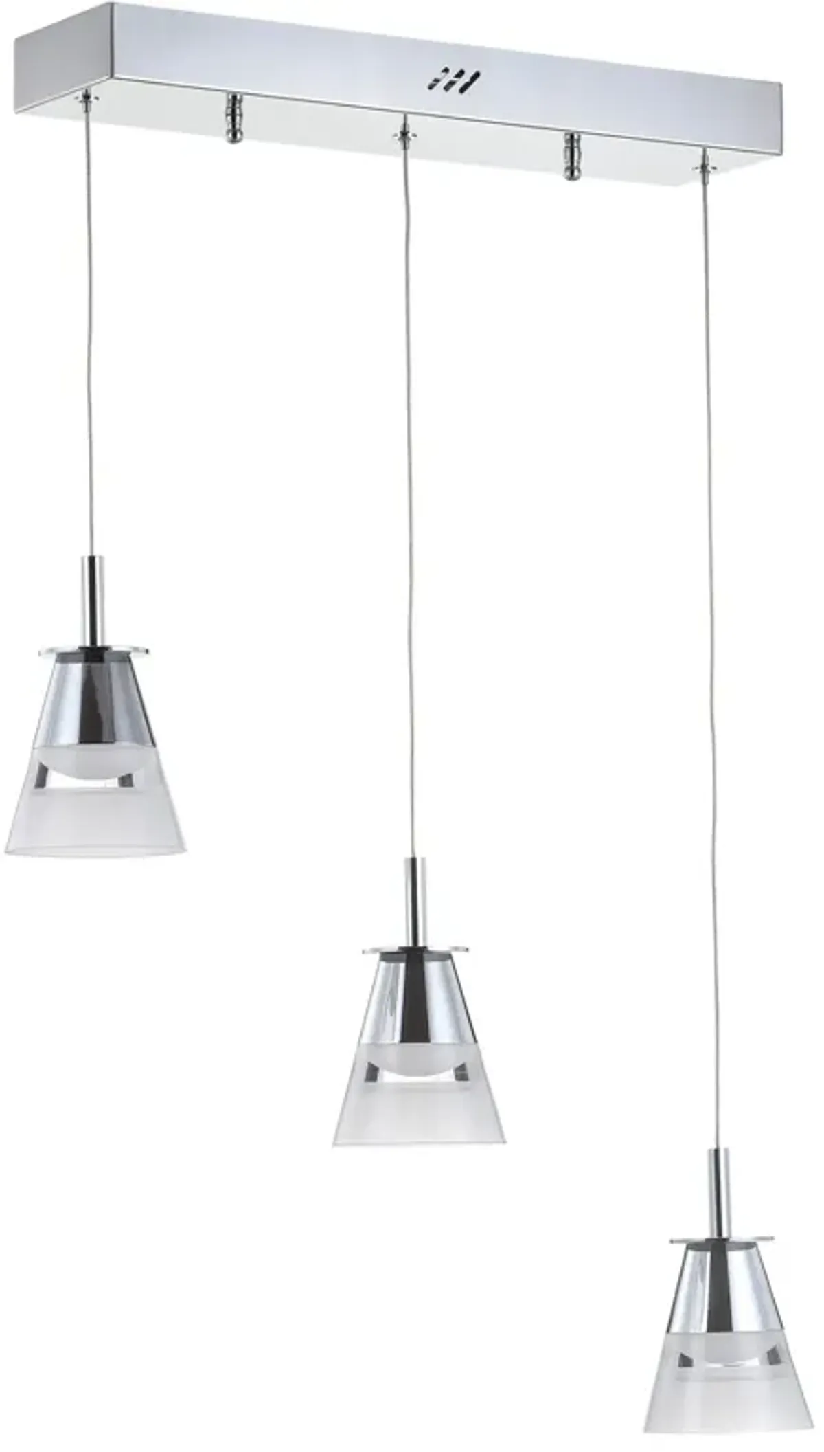 Alain 19.5" 3-Light Adjustable Cascading Metal Integrated Linear LED Pendant
