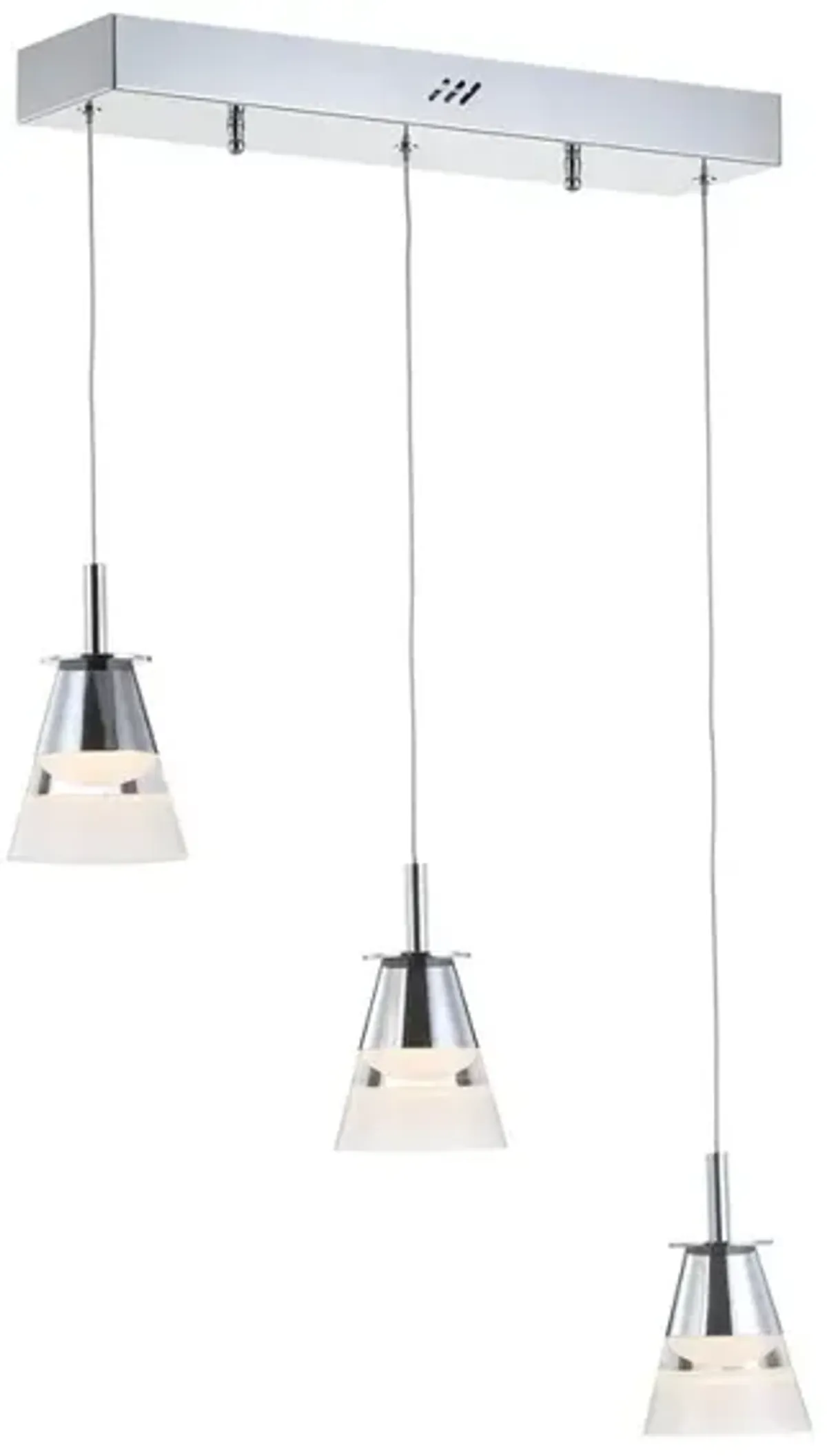 Alain 19.5" 3-Light Adjustable Cascading Metal Integrated Linear LED Pendant