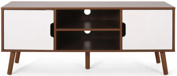 Streamdale Mid-Century Modern Tv Stand With Splayed Legs And Faux Wood Frame
