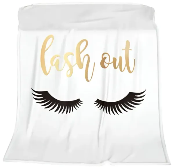Fluffy Flannel Fleece Throw Blanket Plush & Cozy with Long Eyelashes Print Design