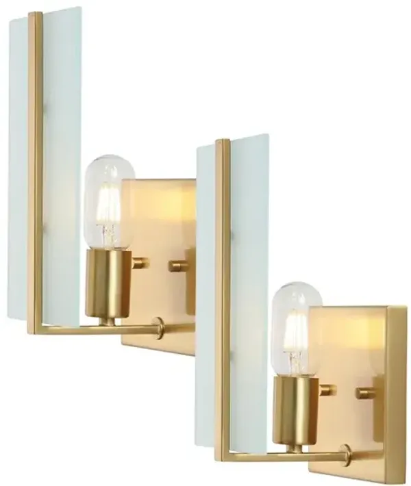Mila 1-Light Modern Coastal Iron/Glass LED Sconce