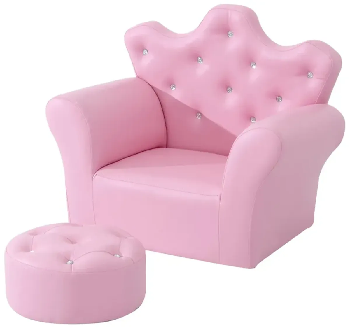 Kids' Princess Sofa Set: With Footstool, Diamond Decor