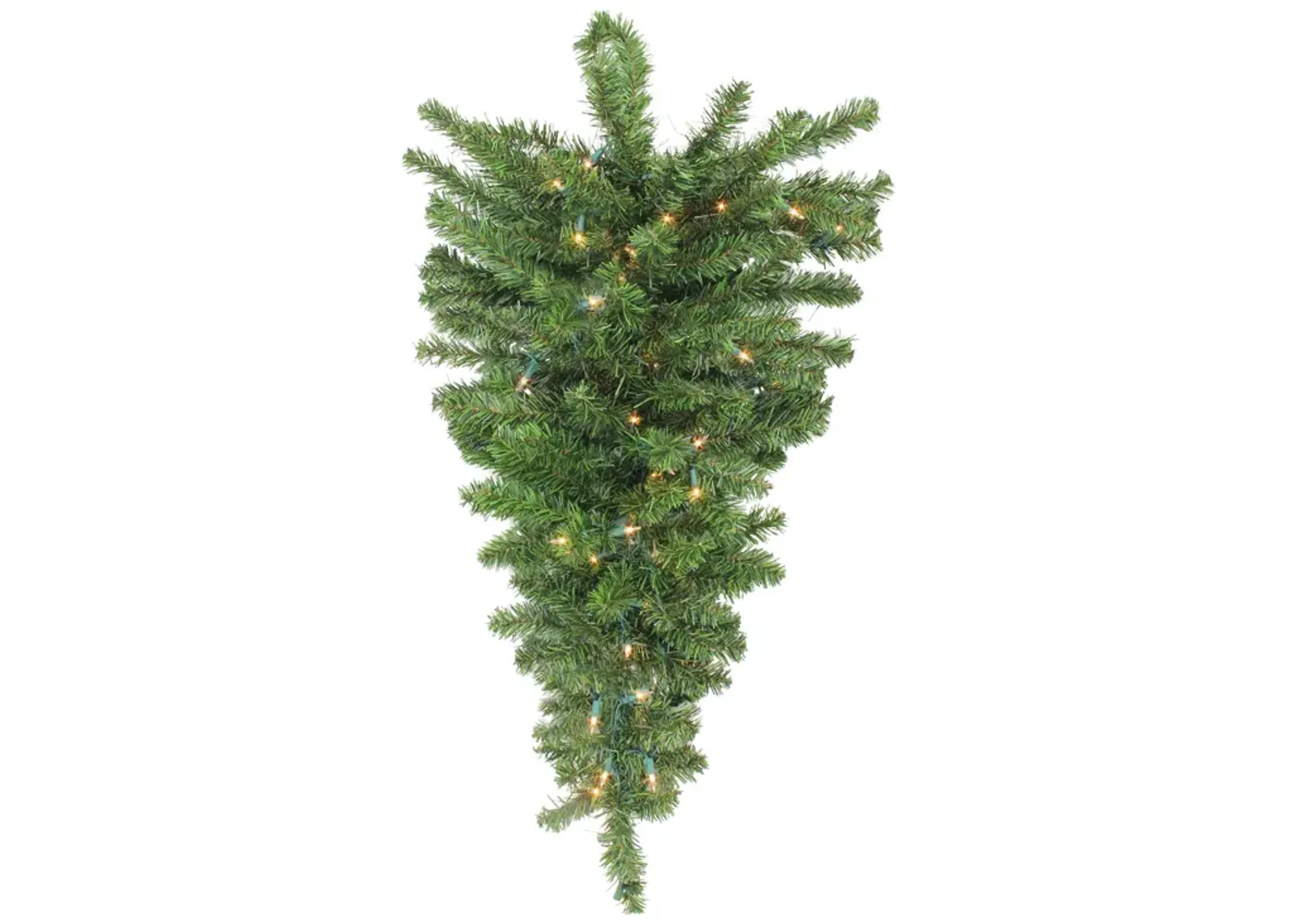 30" Pre-Lit Canadian Pine Artificial Christmas Teardrop Door Swag - Clear Lights