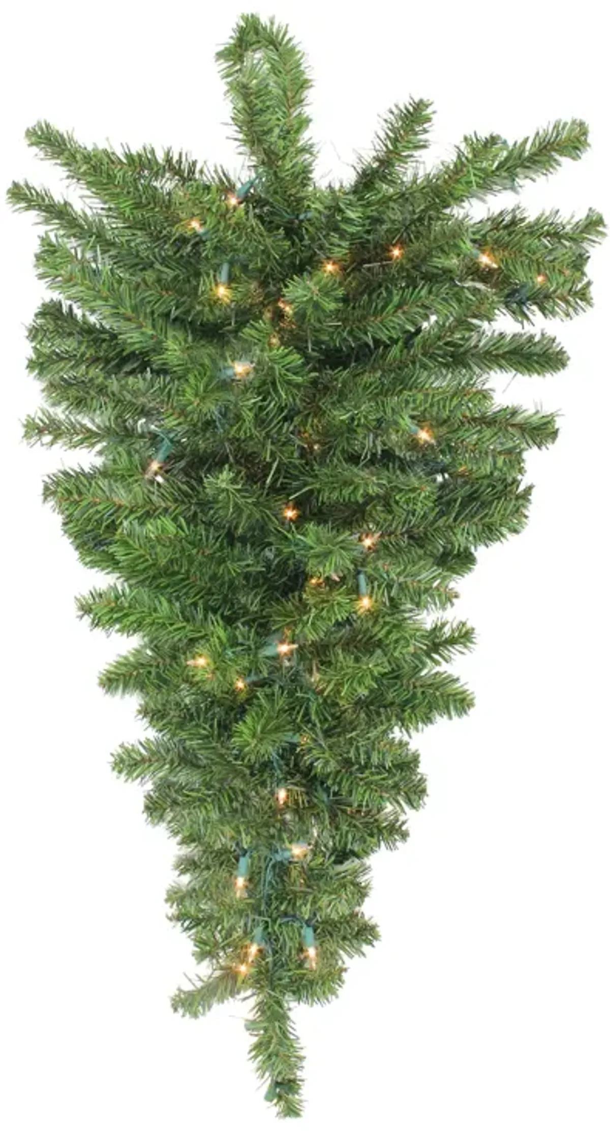 30" Pre-Lit Canadian Pine Artificial Christmas Teardrop Door Swag - Clear Lights