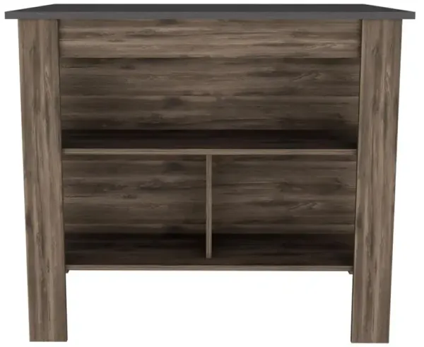 Kitchen Island with Three Storage Shelves and Spacious Countertop