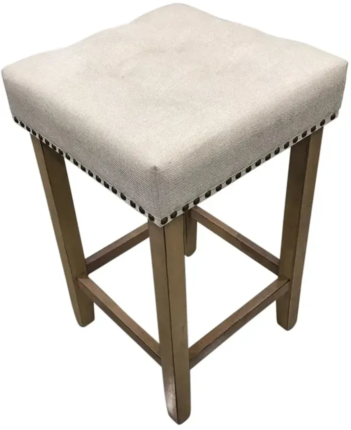 Carolina Living Sadie Tufted Upholstered Barstool - Set of 2 - Light Oak - Cream Upholstery