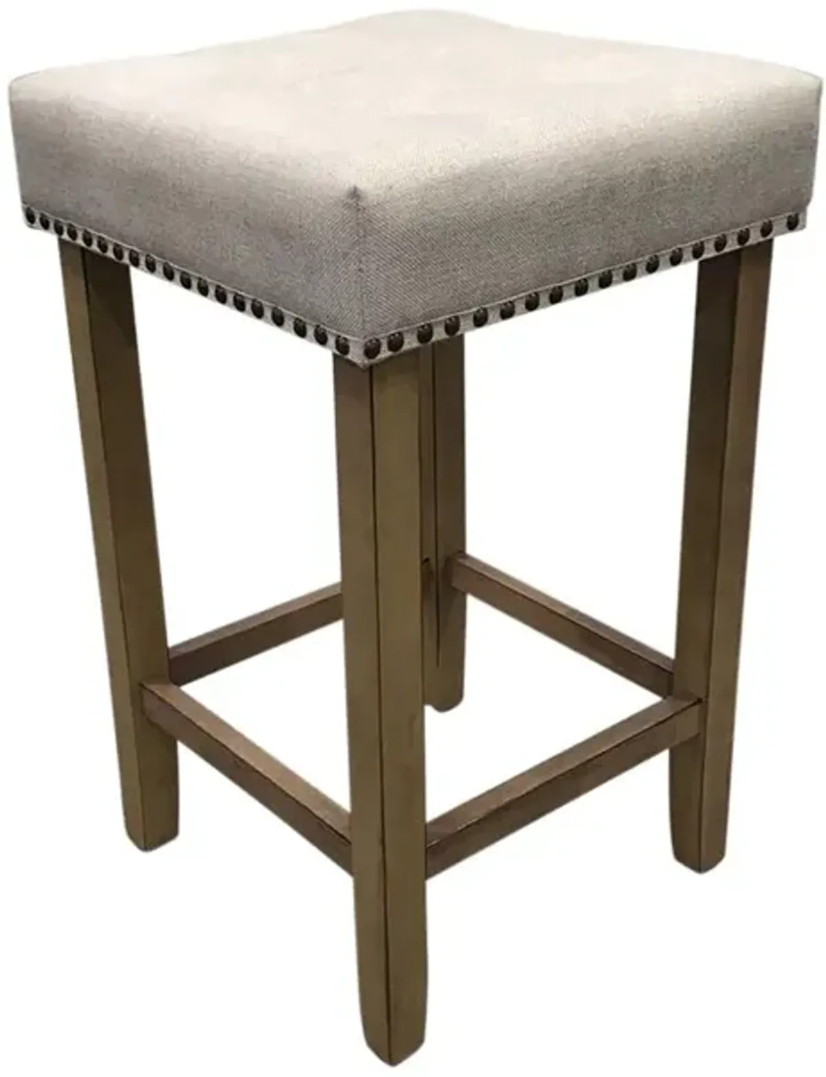 Carolina Living Sadie Tufted Upholstered Barstool - Set of 2 - Light Oak - Cream Upholstery