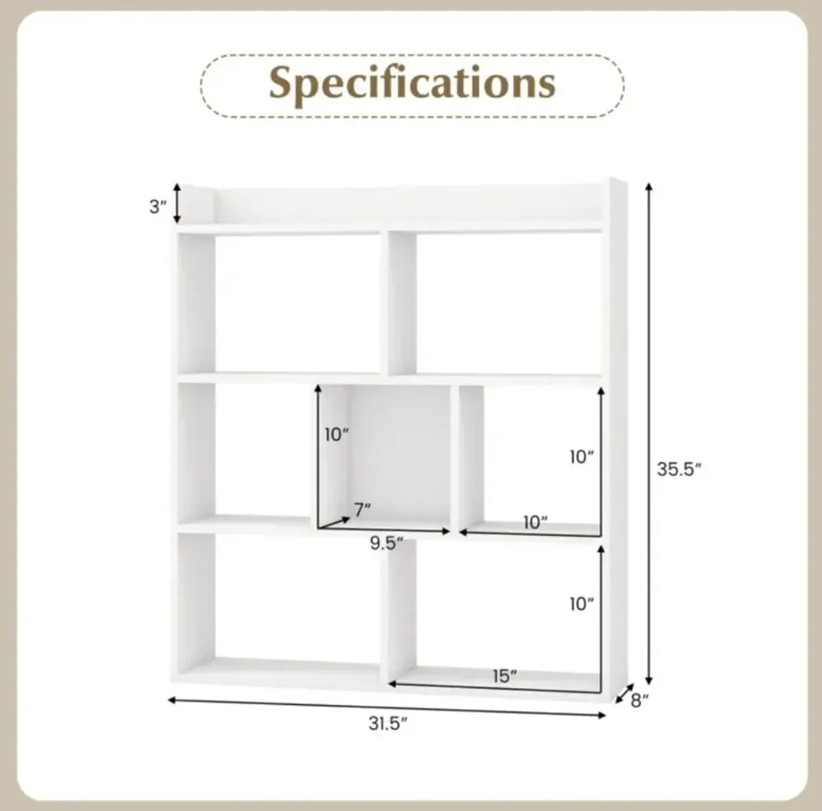 Hivvago 7 Cubes Open-back Bookshelf with Anti-Toppling Devices