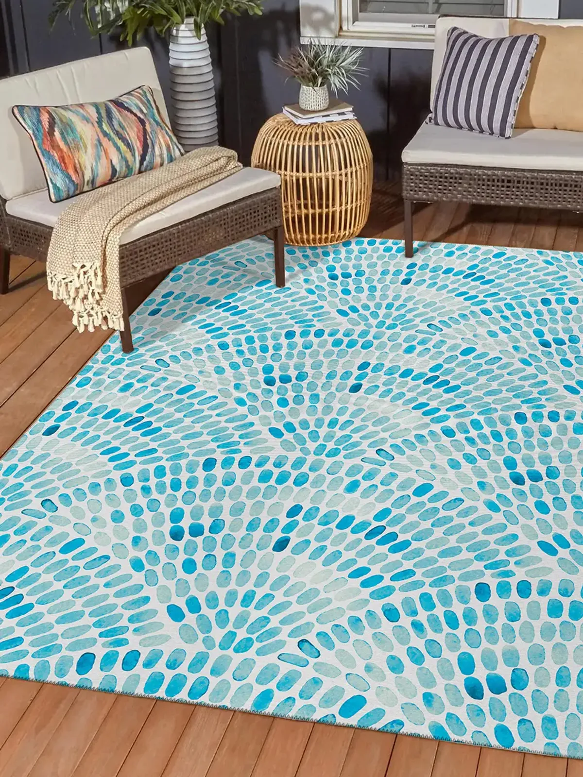 Seabreeze SZ7 Teal 3' x 5' Rug