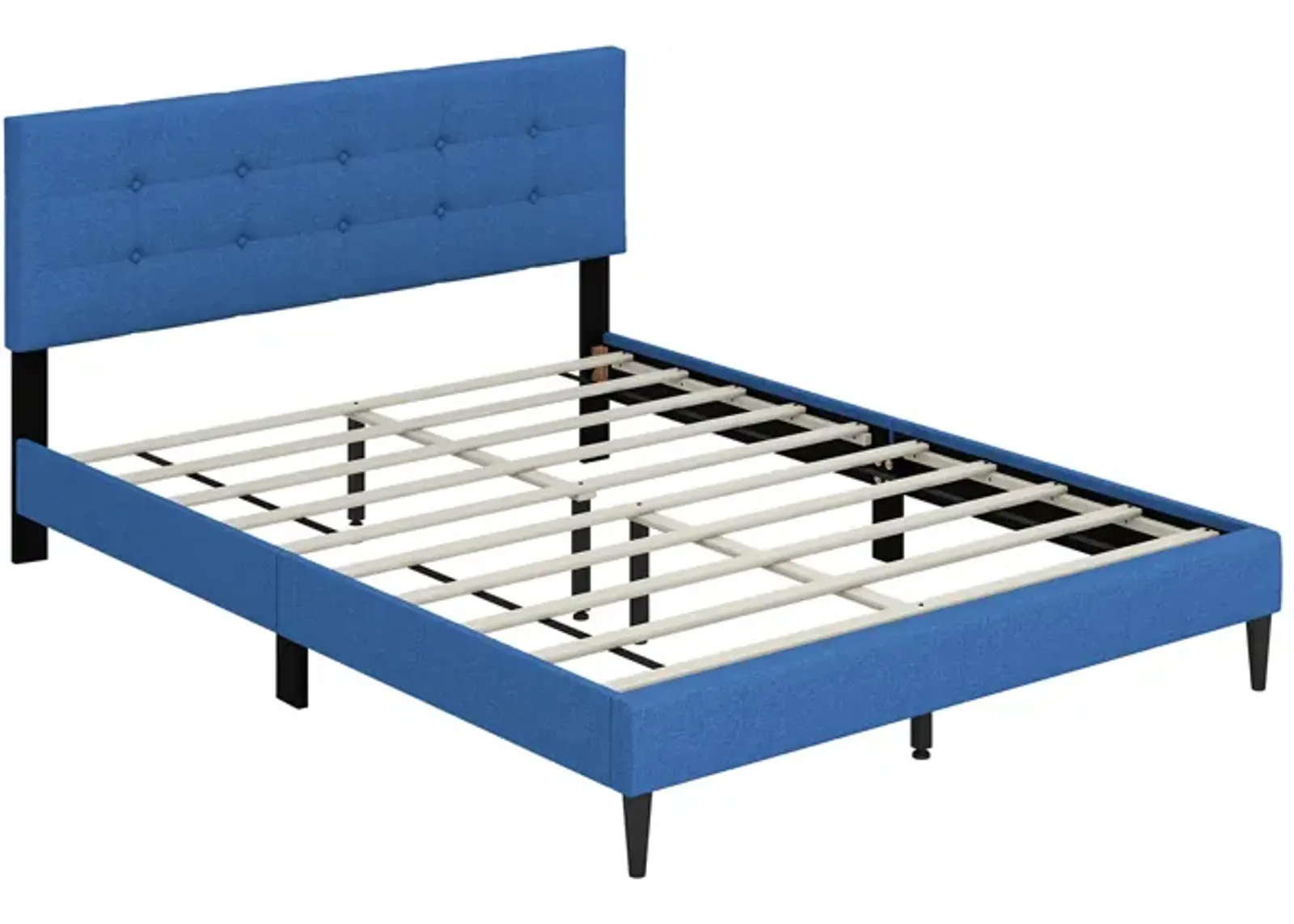 Queen Size Upholstered Platform Bed with Button Tufted Headboard