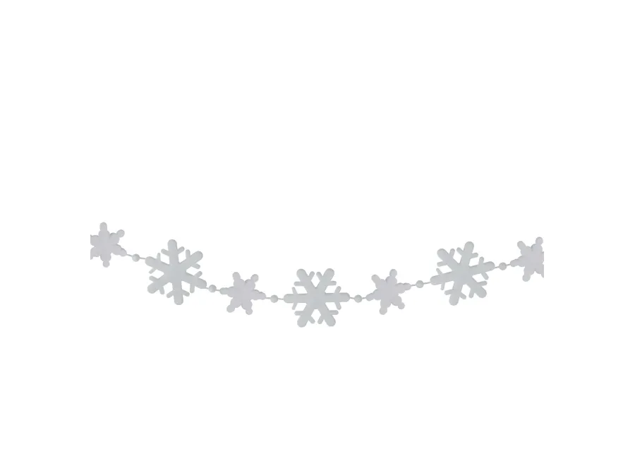 8' White Snowflake Beaded Christmas Garland