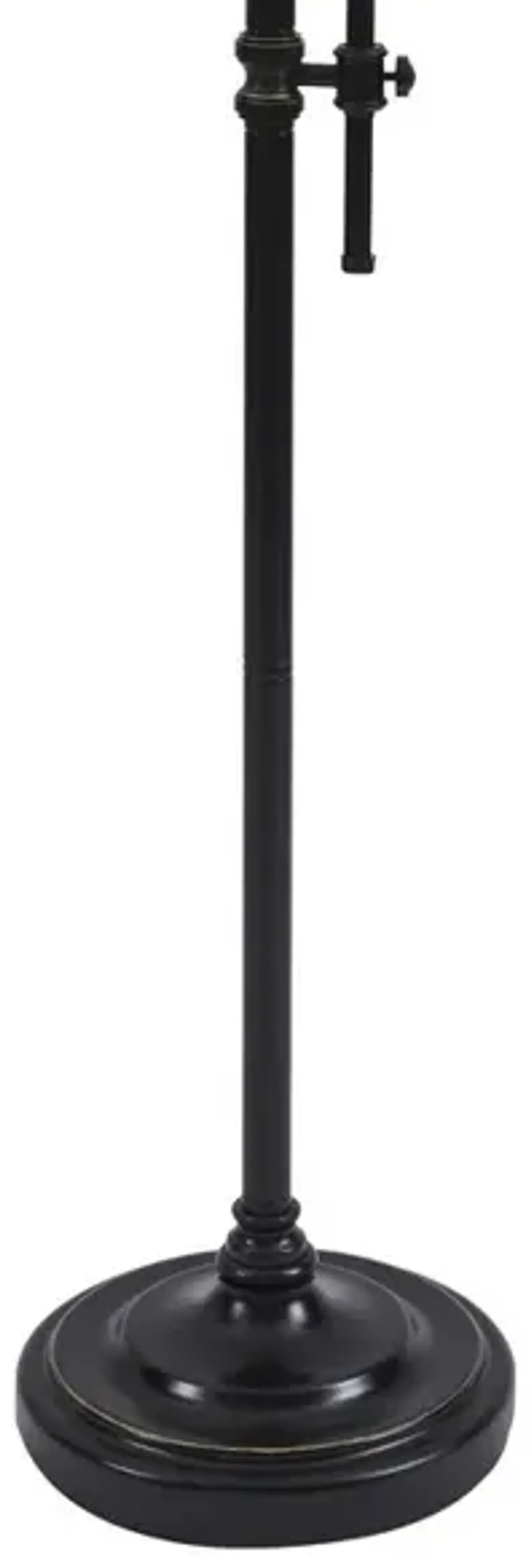 Contemporary Drum Shade Metal Frame Floor Lamp, Black and Light Gray - Benzara