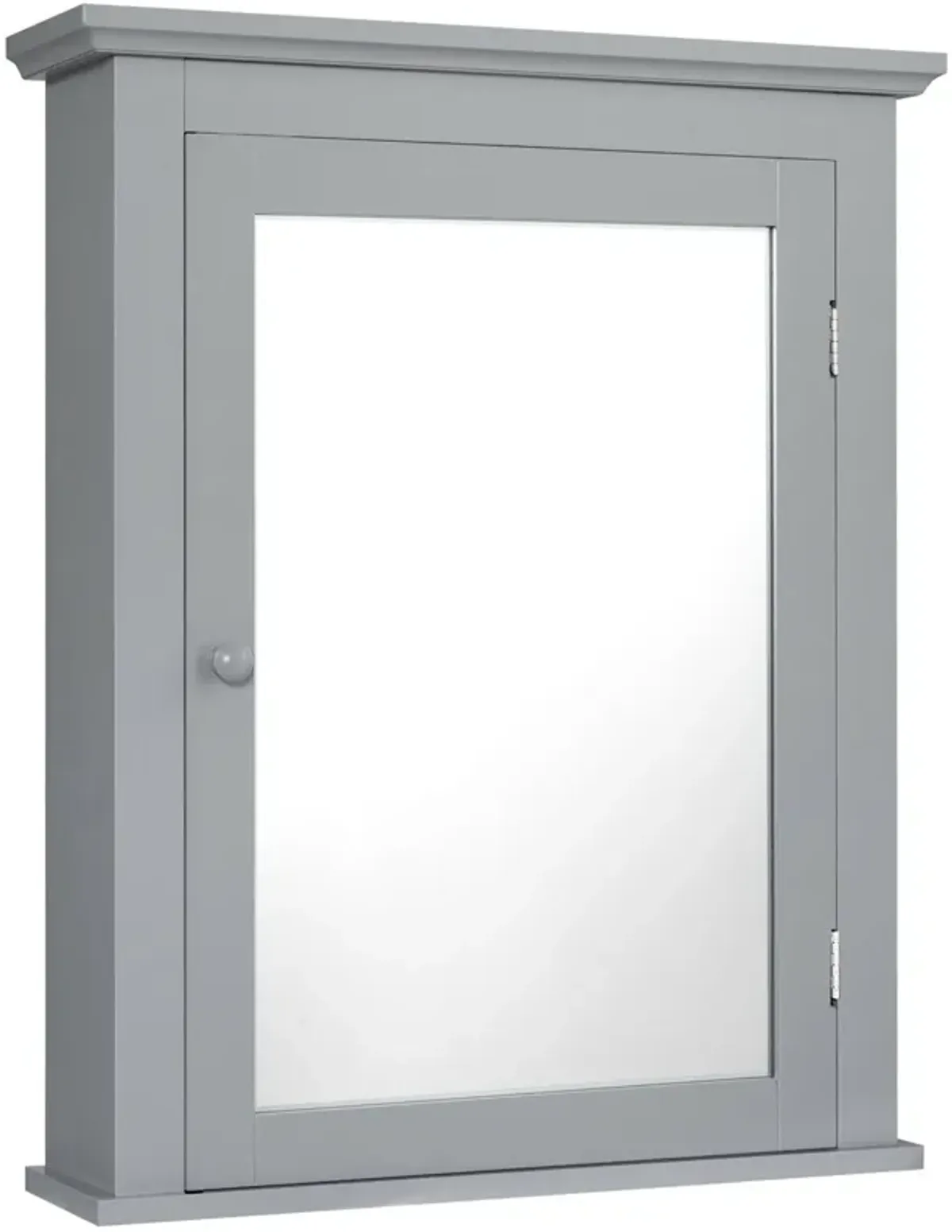 Costway Bathroom Mirror Cabinet Wall Mounted Adjustable Shelf Medicine Grey