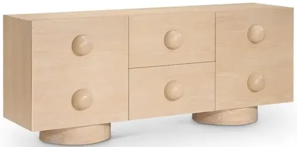 Meridian Furniture Bubble Natural Rubberwood with Oak Veneer Sideboard/Buffet