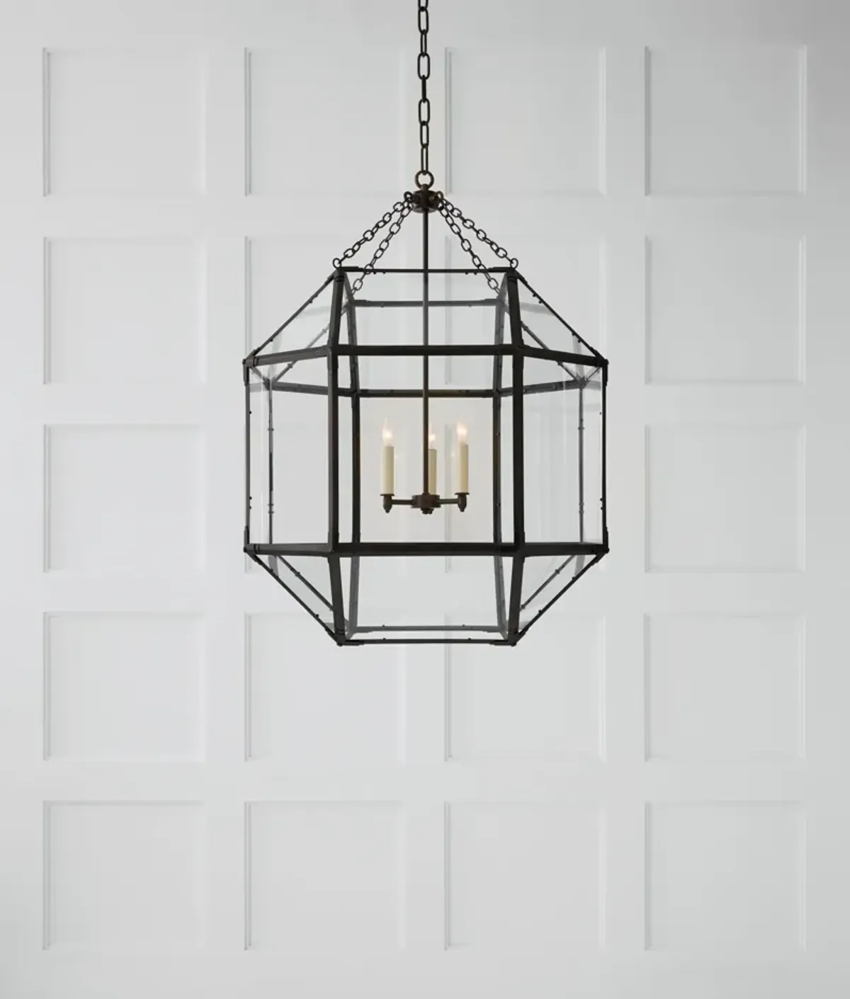 Morris Large Lantern with Clear Glass