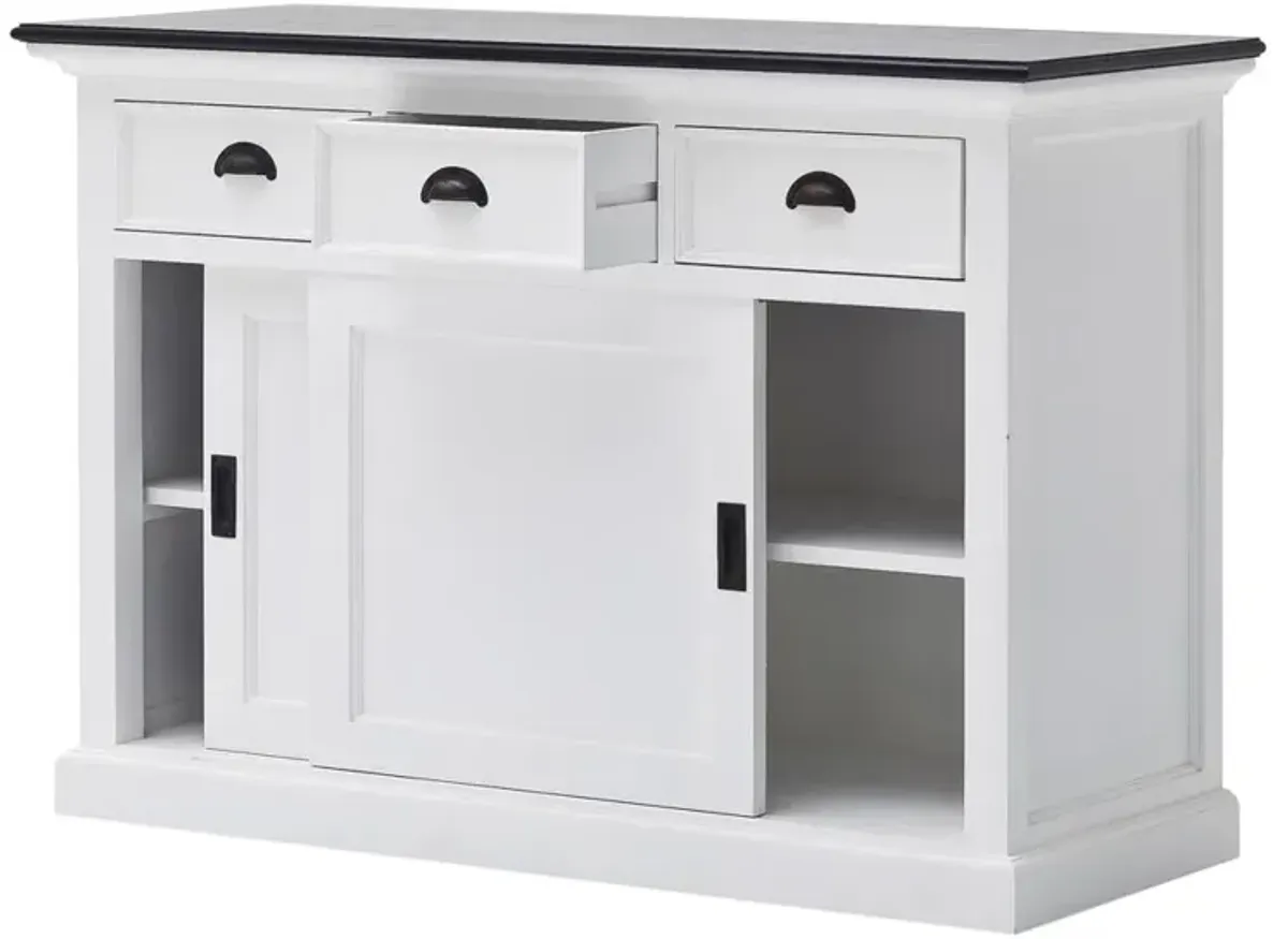 Belen Kox Contrast Sliding Door Buffet in Classic White & Black, Belen Kox