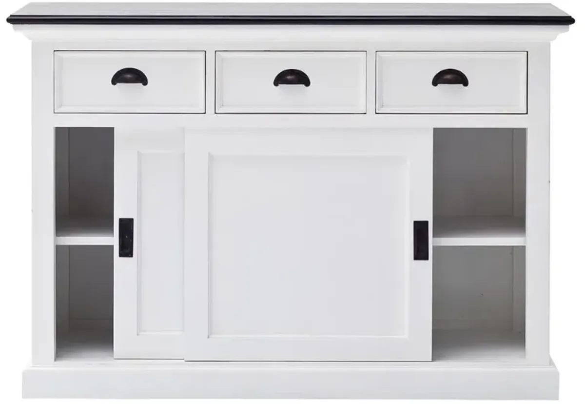 Belen Kox Contrast Sliding Door Buffet in Classic White & Black, Belen Kox