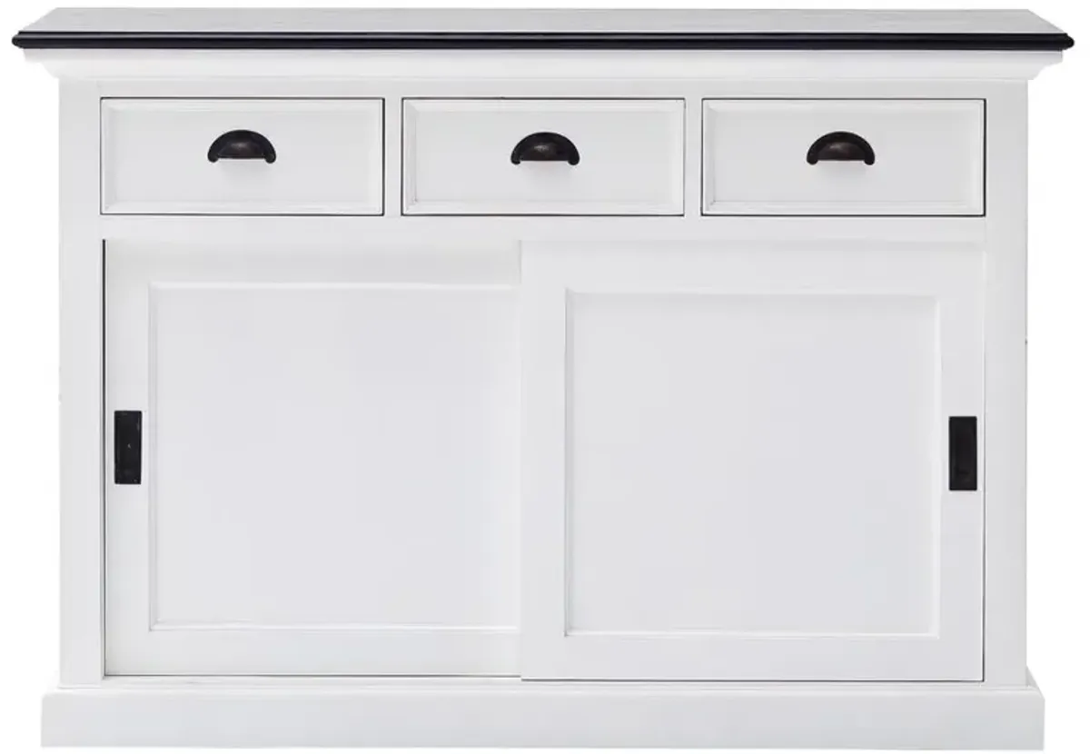 Belen Kox Contrast Sliding Door Buffet in Classic White & Black, Belen Kox