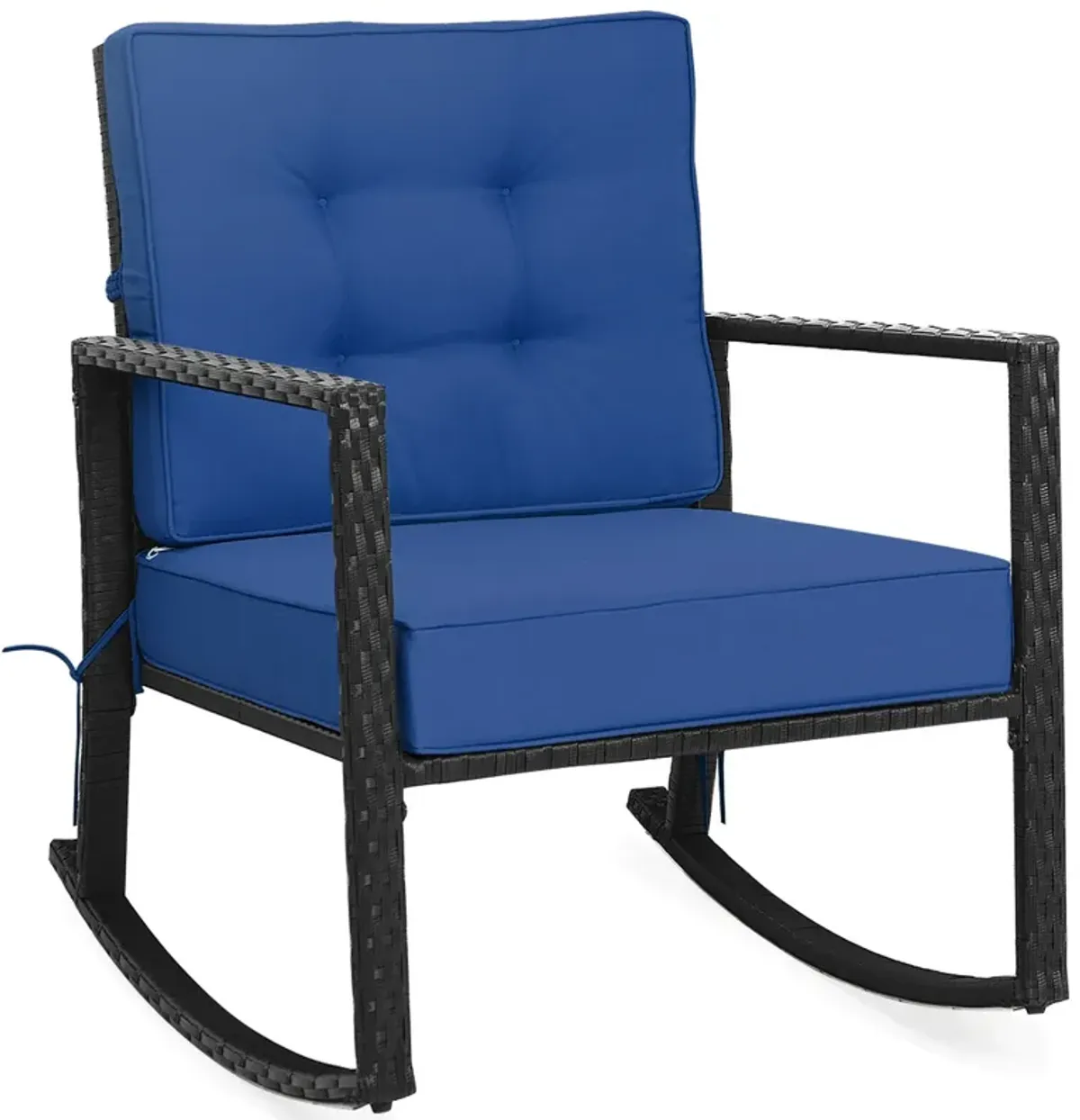 Patio Rattan Rocker Outdoor Glider Rocking Chair Cushion Lawn