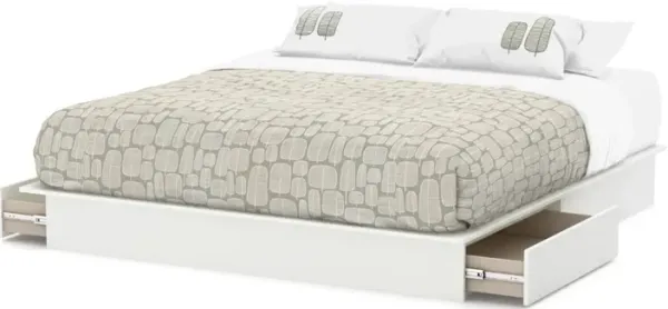 Contemporary Platform Bed with Built-In Storage Drawers for Bedroom Storage