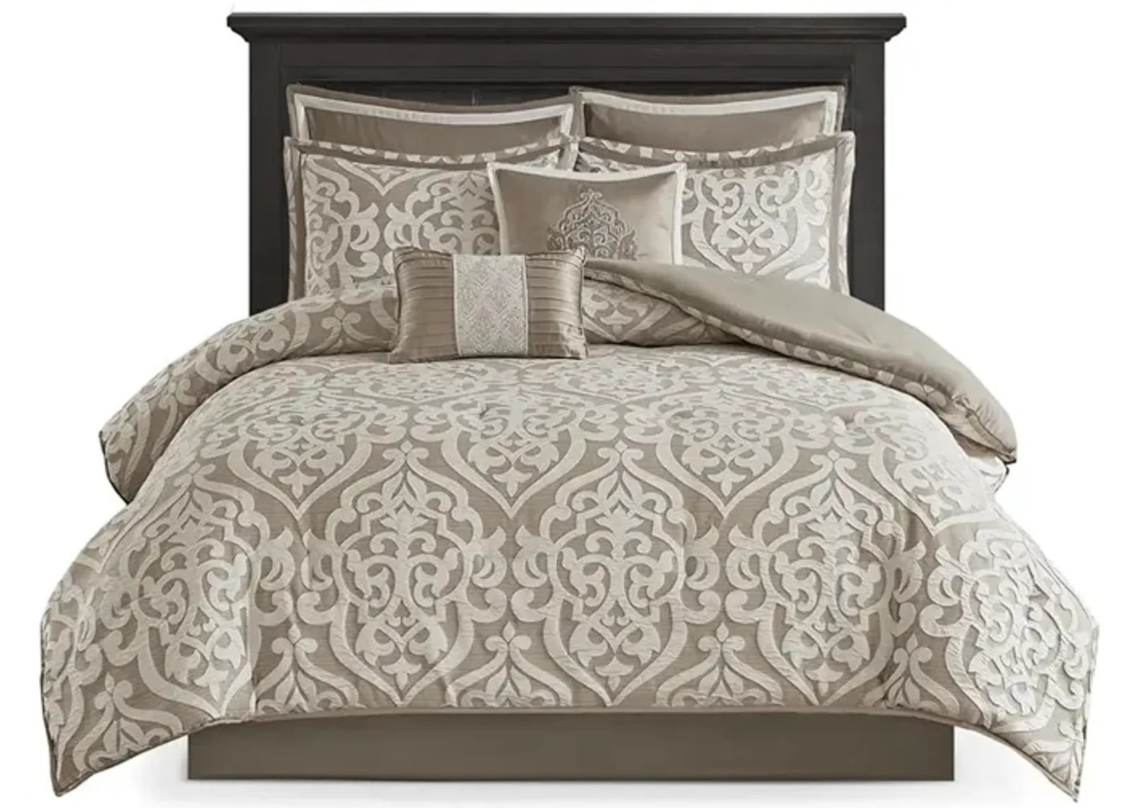 Gracie Mills Pineda Luxurious 8-Piece Jacquard Comforter Set