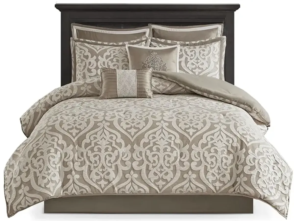 Gracie Mills Pineda Luxurious 8-Piece Jacquard Comforter Set