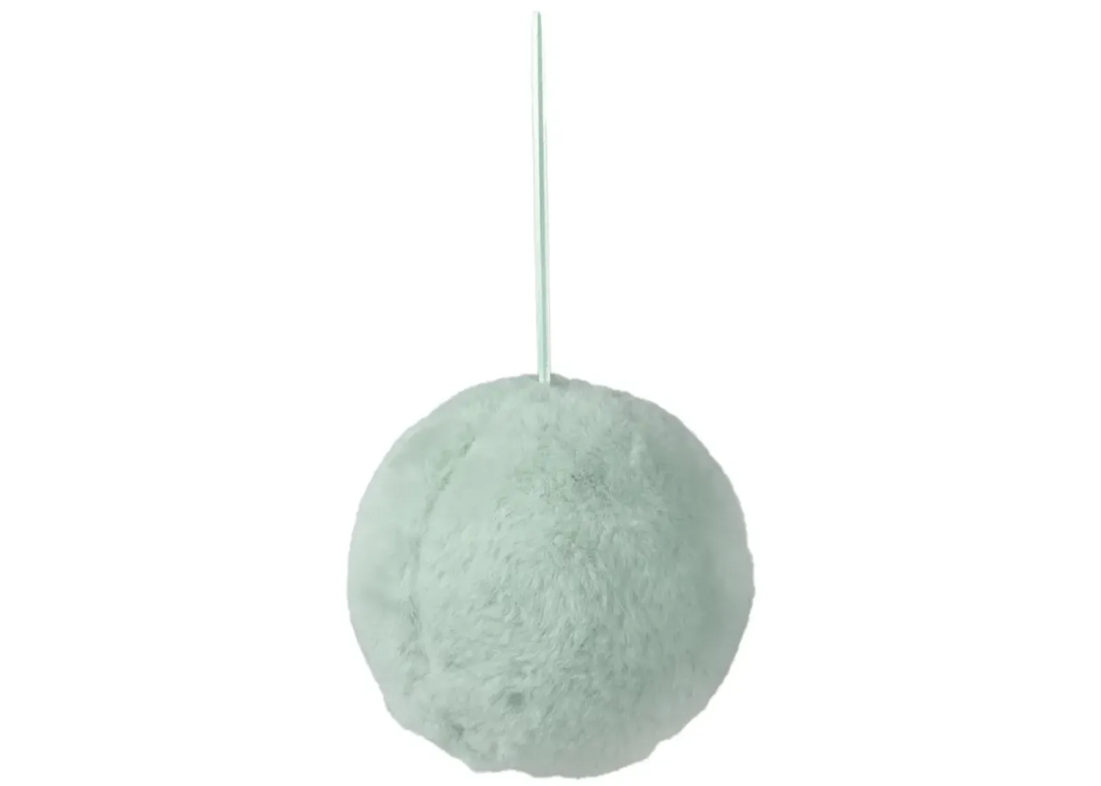 4" Light Green Faux Fur Plush Ball Christmas Ornament