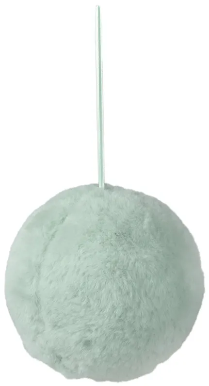 4" Light Green Faux Fur Plush Ball Christmas Ornament