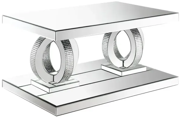 Breena Rectangular Mirrored Acrylic Coffee Table Silver