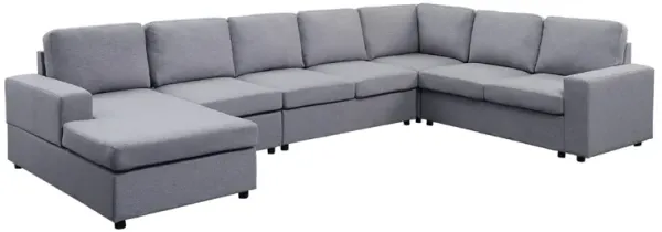 Fenie 7 Seat Reversible Modular Sectional Sofa Chaise, Gray, 147 Inch