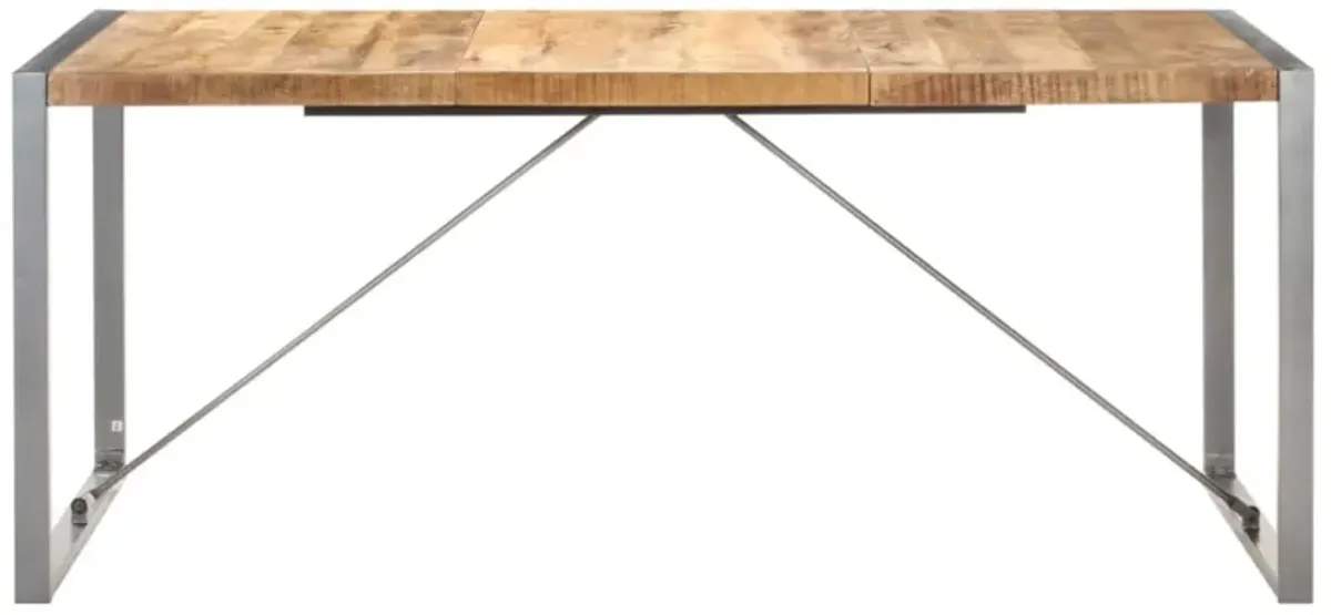 vidaXL Dining Table 70.9"x35.4"x29.5" Solid Rough Mango Wood