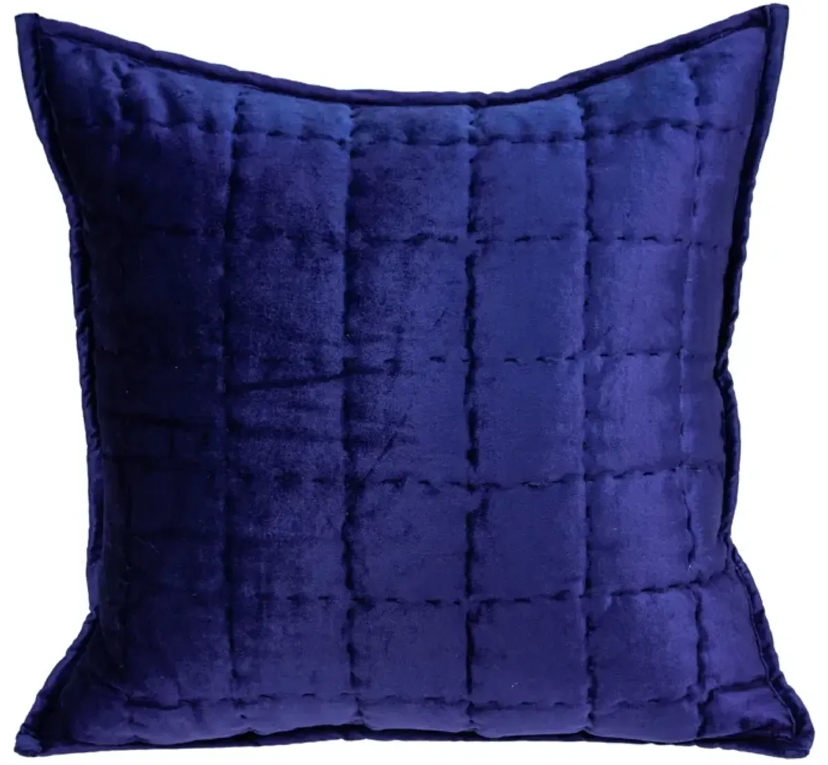 20” Royal Blue Quilted Handloom Throw Pillow